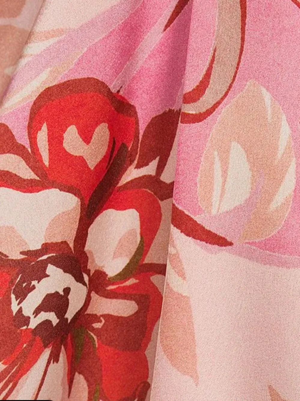 NWT Antonio Melani Gabriella Satin Floral Print Ruched Crew Neck  A-Line Dress